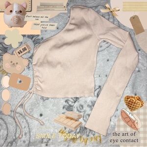 Fashion Nova Off-Shoulder Cream Shirt